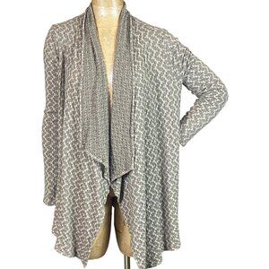 Tianello Steve Barraza Open Cardigan Jacket Sz M Cool Taupe Brown #189F